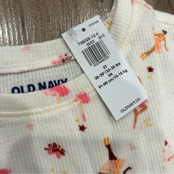 Old Navy Long-Sleeve Ballerina Printed Thermal T-Shirt for Toddler Pink - Picture 4 of 5